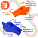 Apito Brinquedo Infantil Plástico Festa Lembrancinha 12 Pçs