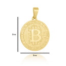 Corrente Veneziana 1mm - 3g - 70 Cm + Pingente Bitcoin Especial Pequeno - 2,0 X 2,0 Cm