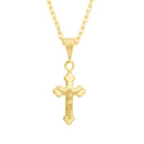 Corrente Cadeado Fecho Gaveta - 2mm - 6g - 70 Cm + Pingente Cruz Cristo Detalhado Pequeno - 1,5 X 1,0 Cm