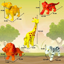 Kit Animais Da Floresta Fazendinha Girafa Leão Zebra Tigre
