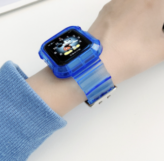 Pulseira transparente esportiva + estojo para Apple Watch