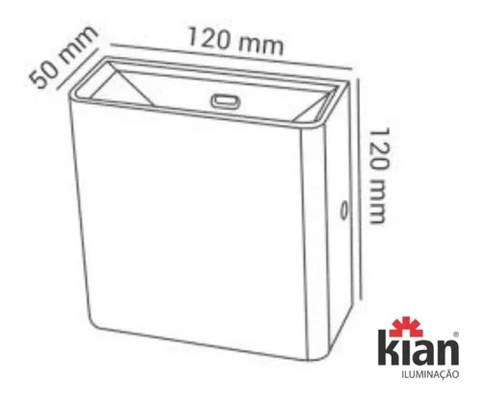 Luminaria Led Arandela Ip65 Preta 3w 3.000k Branca Morna Kian