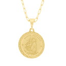 Corrente Elo Alongado Fecho Gaveta 2mm - 5g - 70 Cm + Pingente Medalha Santo Antônio Borda Diamantada - 2,3 X 2,3 Cm