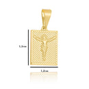 Corrente Elo Alongado Fecho Gaveta 2mm - 5g - 70 Cm + Pingente Placa Texturizada Cristo - 1,5 X 1,2 Cm