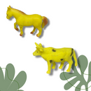 Kit Animais Da Fazenda Fazendinha De Brinquedo Borracha Vaca