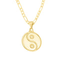 Corrente Modelo 3 Por 1 Fecho Gaveta 2,5mm - 6g - 70 Cm + Pingente Yin-yang Pequeno - 1,5x 1,5 Cm