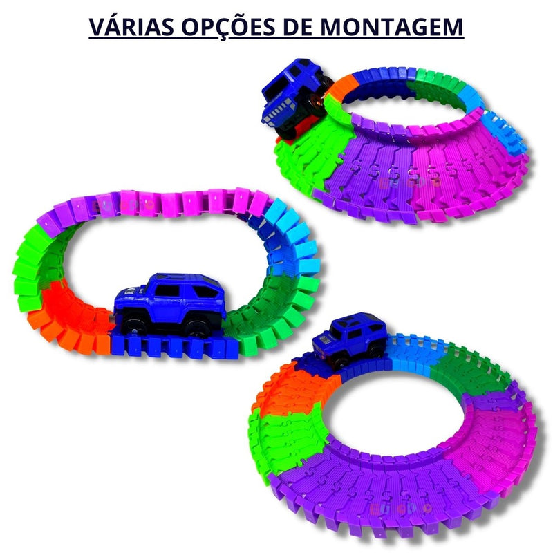 Carrinho Pista Trilha Maluca P/montar Flexível Brinquedo