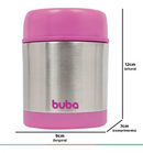 Pote Térmico Infantil Aço Inoxidável Para Refeição 350ml 6+ Meses Rosa - Buba