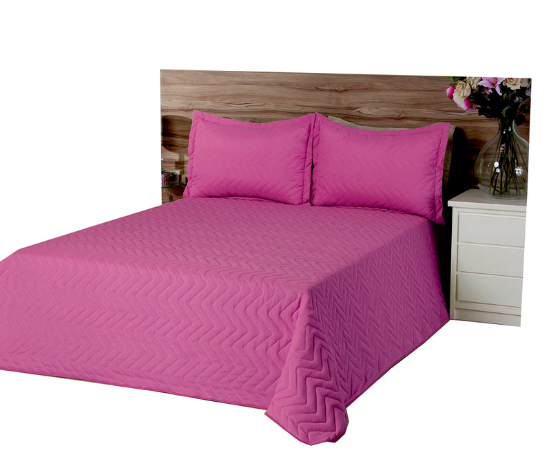 Cobre Leito Matelassado Classic Queen 03 Pçs  Rosa