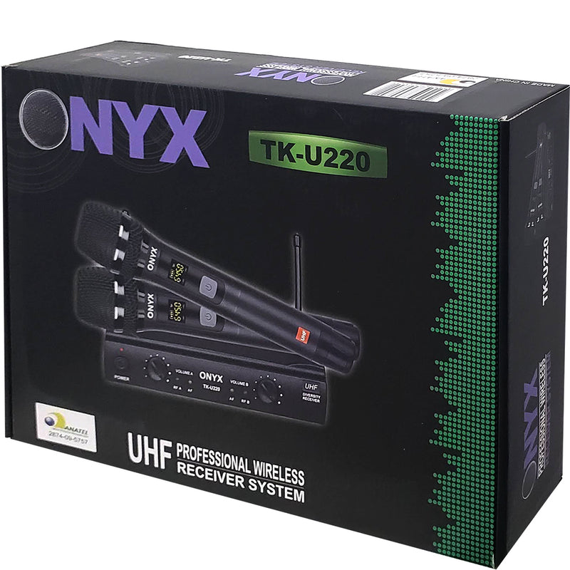 Microfone Sem Fio Duplo Tk U220 Uhf Onyx