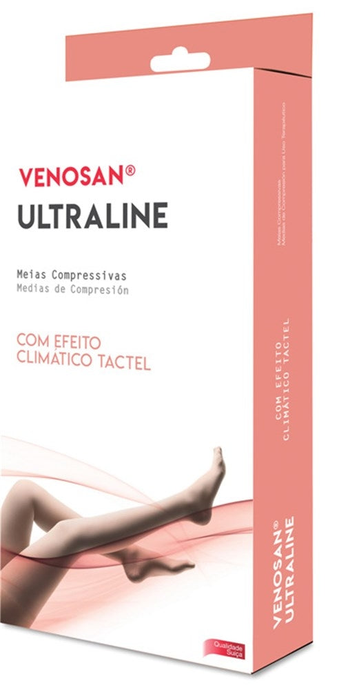 Meia De Compressão Venosan Ultraline 4000 Meia Coxa 7/8 20-30 Xg Pe Aberto Bege