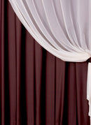 Cortina Para Sala Ou Quarto Blackout Com Voil 3,00 Marrom