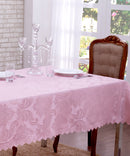 Toalha De Mesa Jacquard Rosa Retangular