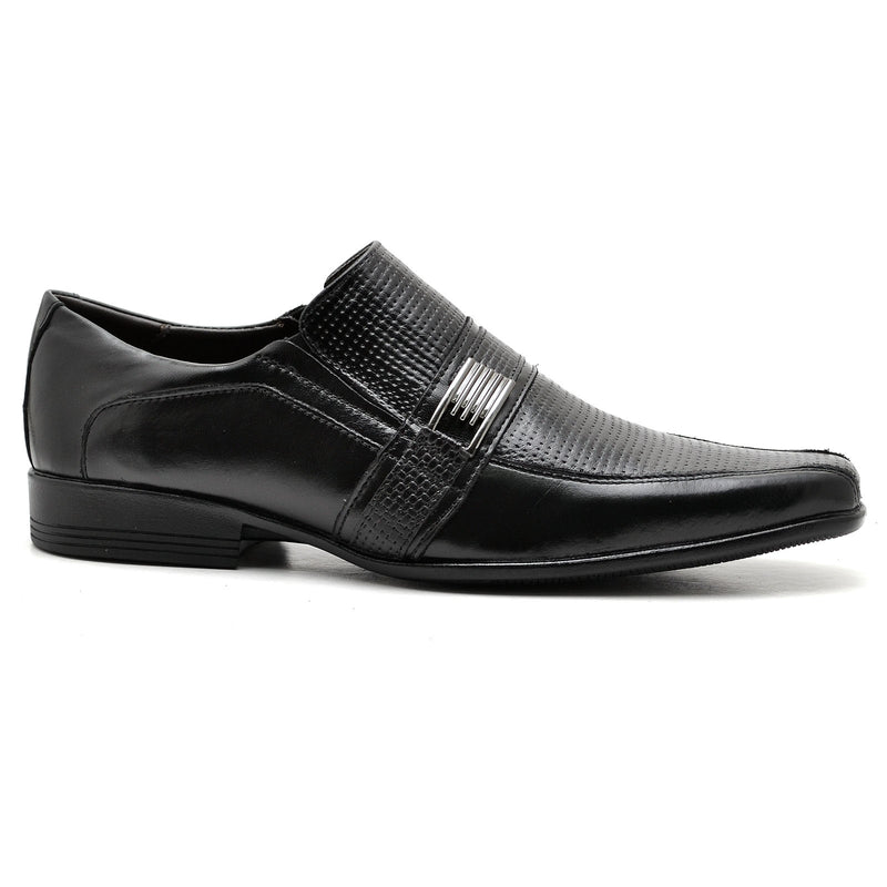 Sapato Casual Conforto Couro Preto 013