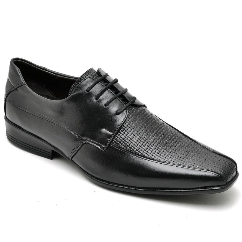 Sapato Casual Conforto Couro Preto 014