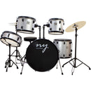 Bateria Acústica 2t Esl Prata Com Banco Ny F1rst