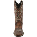 Bota Texana Feminina Cano Longo Couro Croco Café 3110
