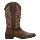 Bota Texana Feminina Cano Longo Couro Croco Café 3110