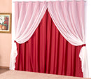 Cortina Para Sala Ou Quarto Blackout Com Voil 3,00 Vermelha
