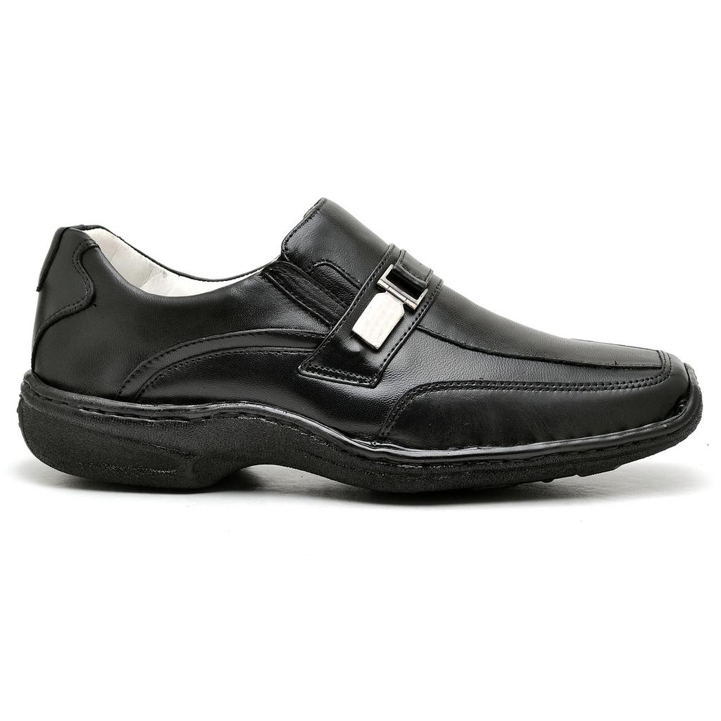 Sapato Casual Conforto Couro Preto 2016