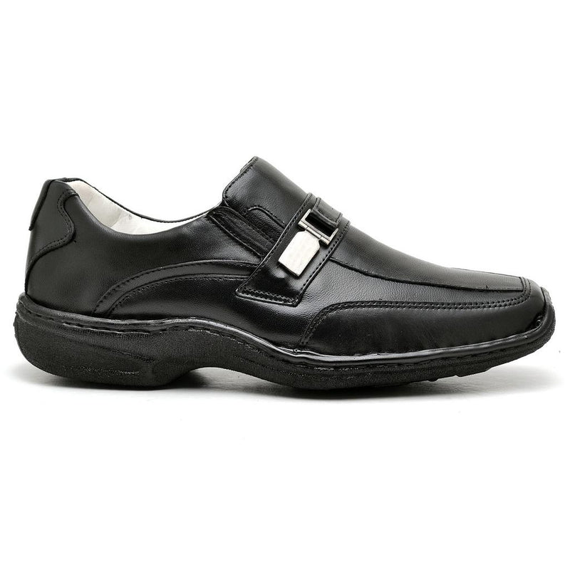 Sapato Casual Conforto Couro Preto 2016