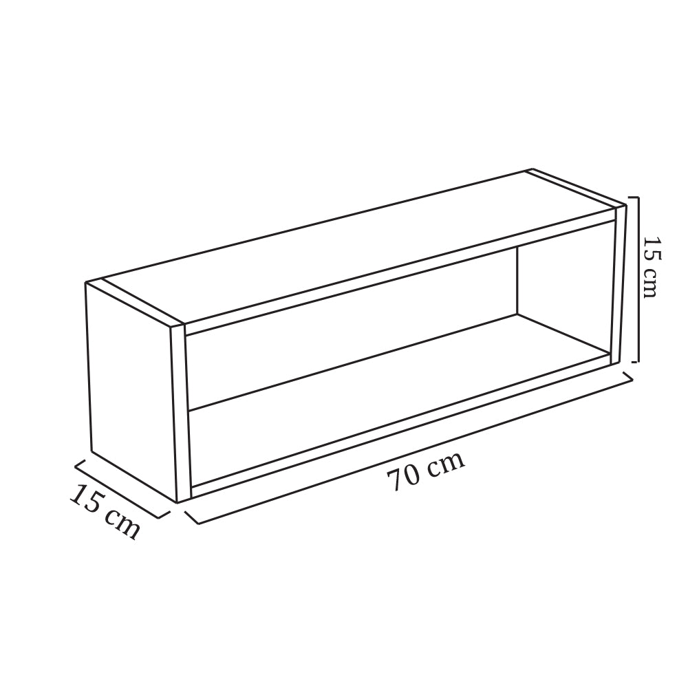 Nicho Retangular Decorativo 70x15x15 Branco Em Mdf