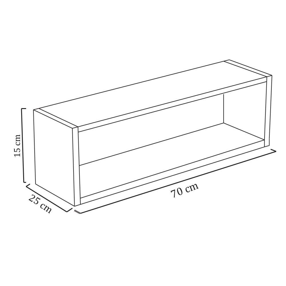 Nicho Retangular Decorativo  70cx25px15a  Branco Em Mdf