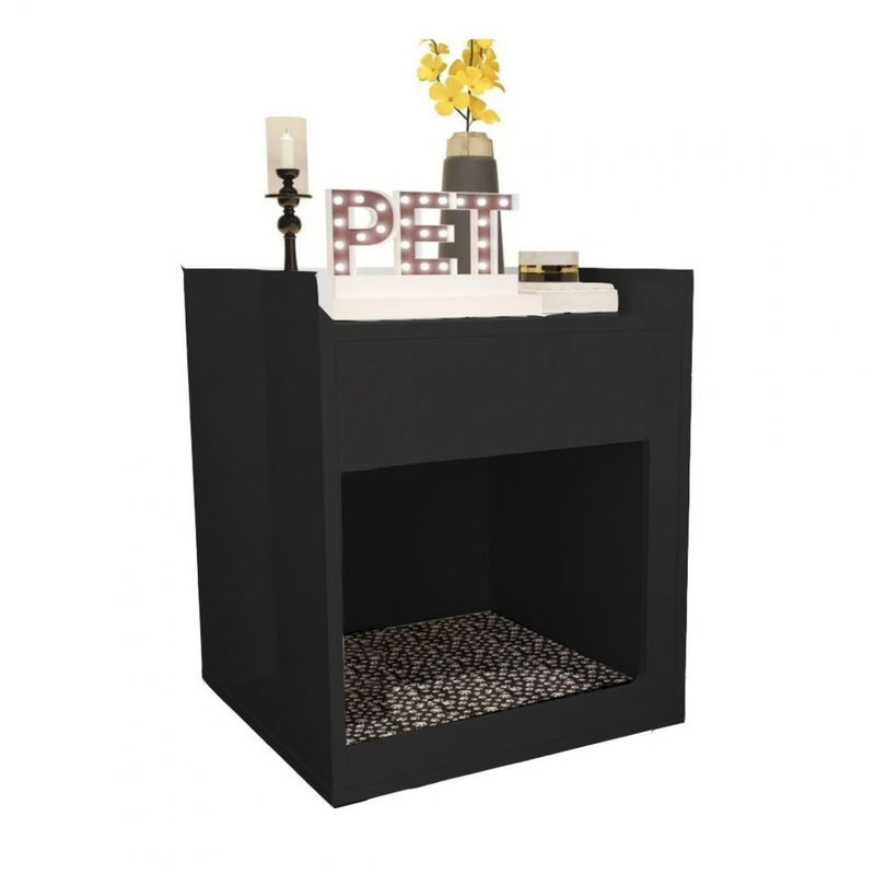 Mesa De Cabeceira/cama Pet Preto Em Mdf