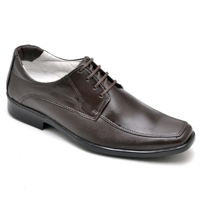 Sapato Casual Conforto Couro Marrom 015