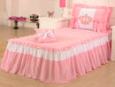 Colcha Solteiro Realeza Rosa 03 Peças