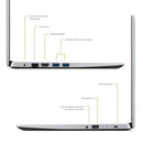 Notebook Acer A314-35-C1W1 Cel 4GB 128 WP Acade NX.AWBAL.00A