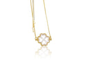 Pulseira Ajustável Com Trevo De Quatro Folhas De Madrepérola Folheado Em Ouro 18k