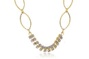 Pulseira Com Aros Ovais E Strass Folheado Em Ouro 18k