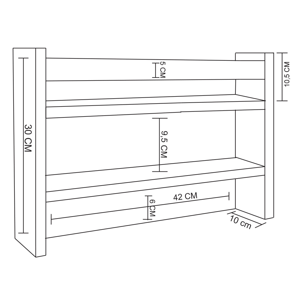 Porta Chave Organizador Preto Em Mdf