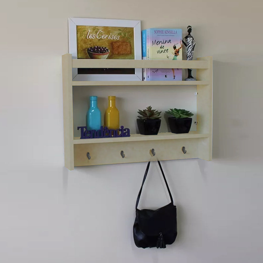 Porta Chave Organizador Natural Em Mdf