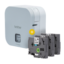 Rotulador Brother PT-P300BT com três fitas TZe231 PTP300BTBP