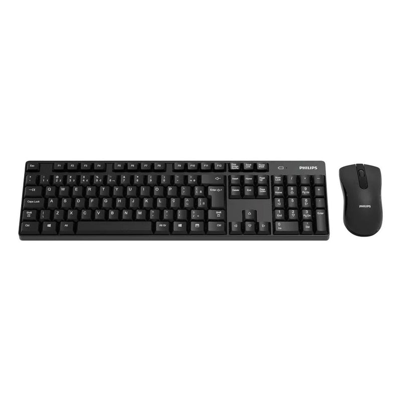 Kit Teclado e Mouse Philips sem Fio ABNT2 - SPT6501B