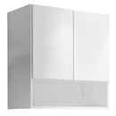 Armário Aéreo Duas Portas Com Nicho Branco Em Mdf