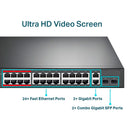 Switch TP-LINK PoE+ 24P 10/100 Mbps e 2P Gigabit TL-SL1226P