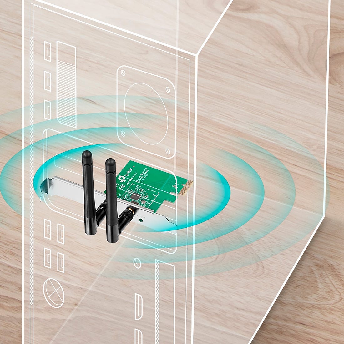 Adaptador PCI Express Wireless N de 300 Mbps - TL-WN881ND