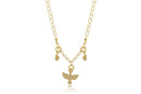 Tornozeleira Com Pingente De Espirito Santo Folheado Em Ouro 18k