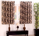 Cortina De Malha Estampada 2,00 Metros Floral Preto
