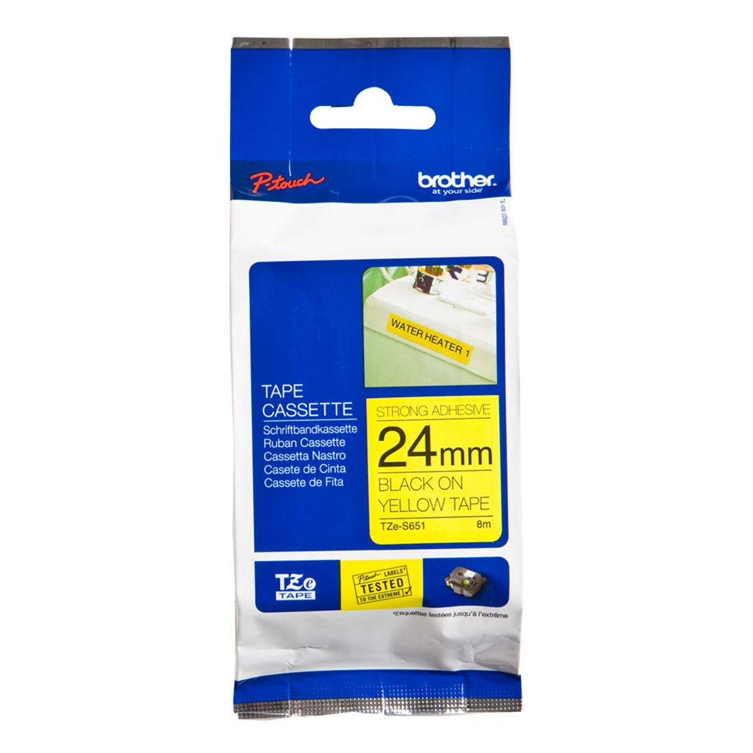 Fita para Rotulador Brother Preto/Amarelo - TZES651