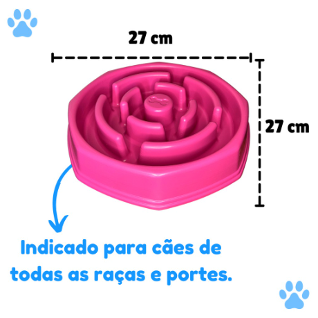 Comedouro Lento Educador Interativo de Plástico para Cães