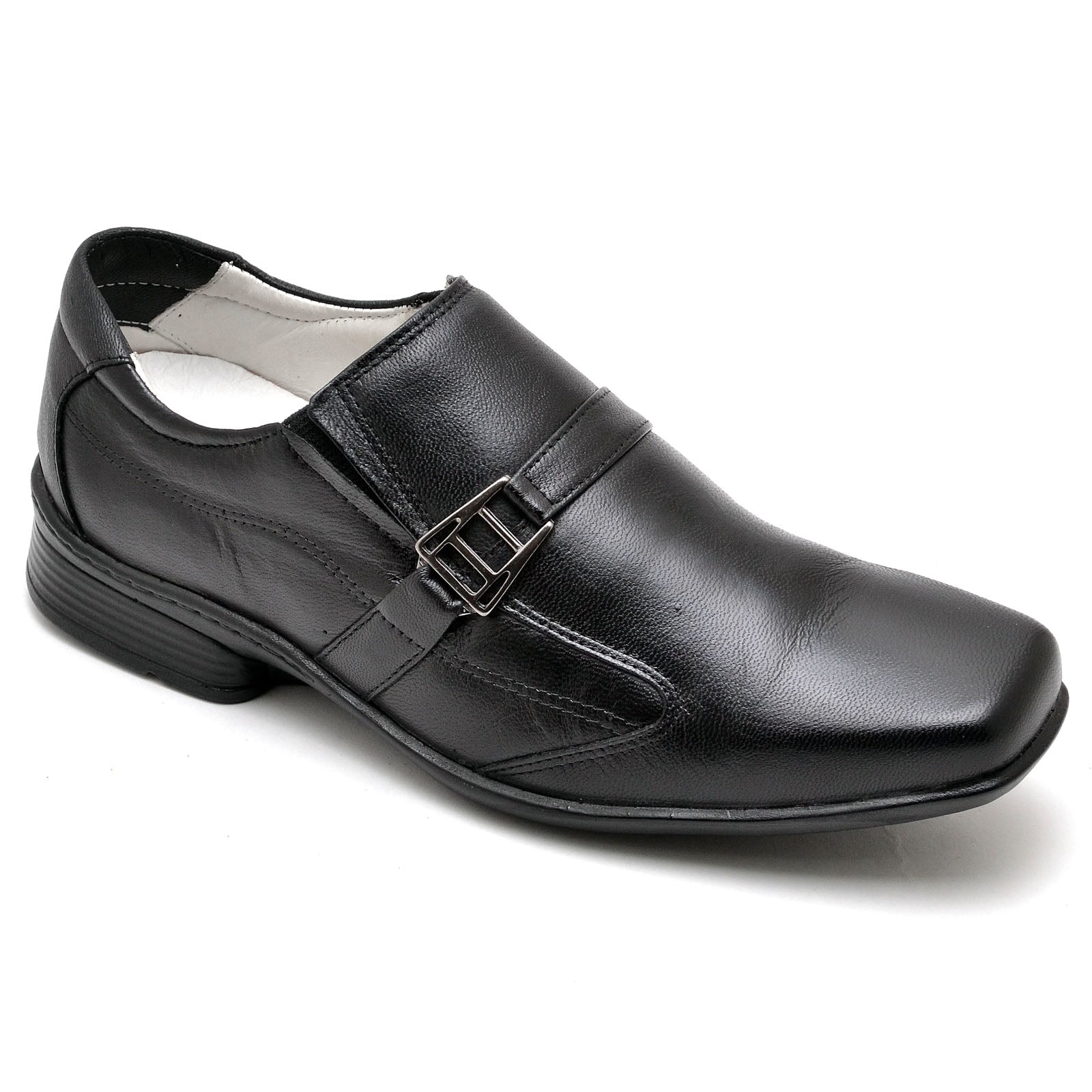 Sapato Casual Conforto Couro Preto 02w