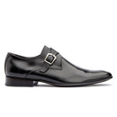 Sapato Masculino Monk Strap Solado De Couro Cromo Preto