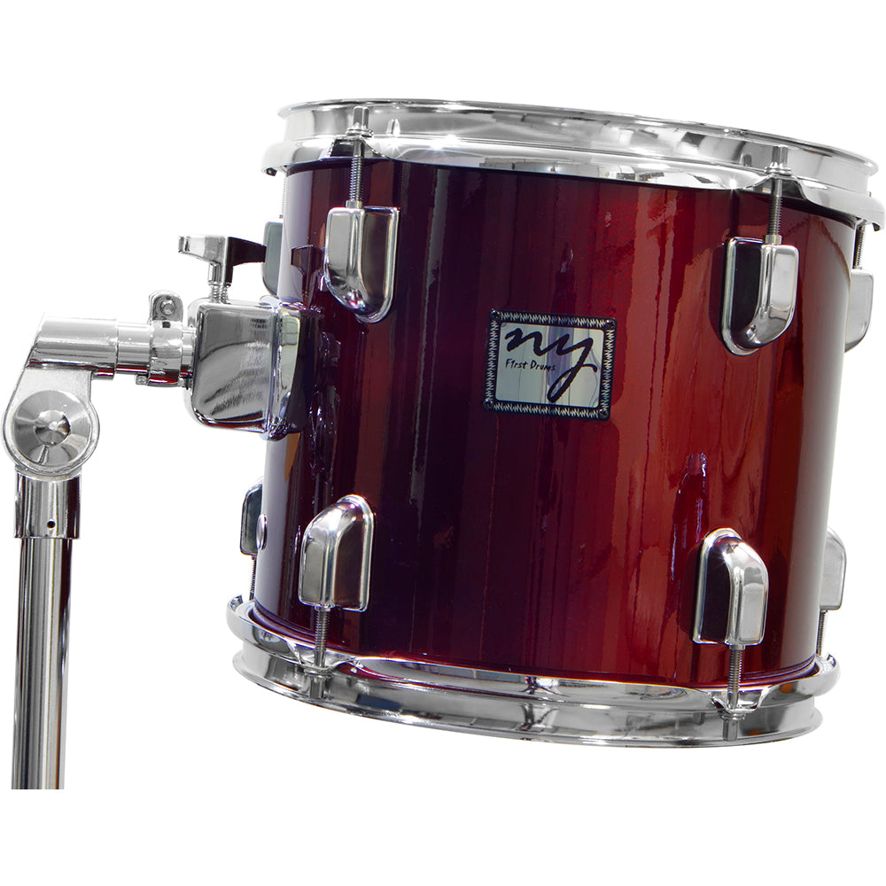 Bateria Acústica 2t Cromada Vinho Com Banco Ny-f1rst