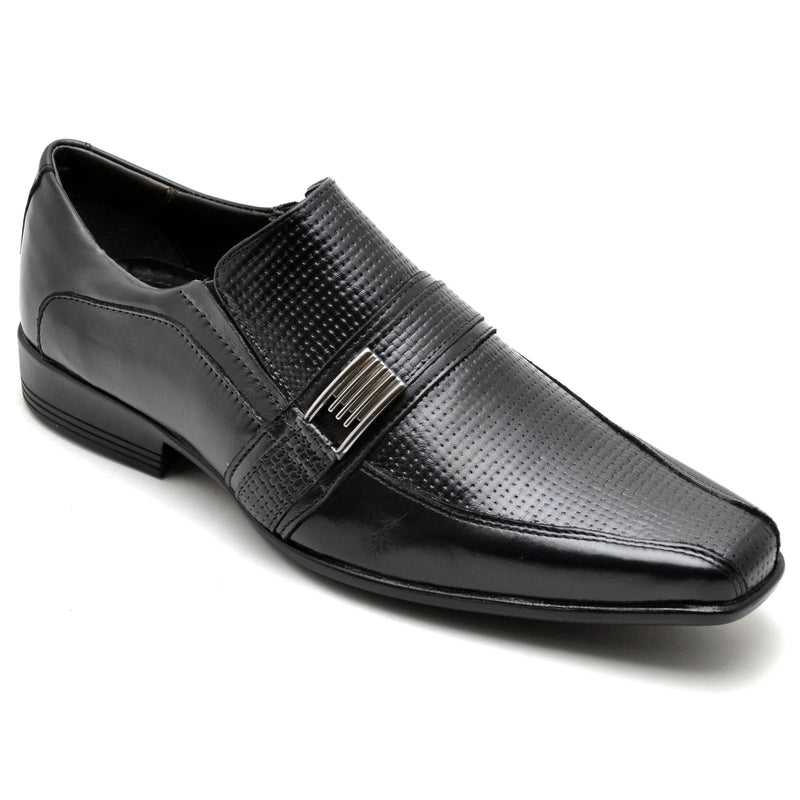 Sapato Casual Conforto Couro Preto 013