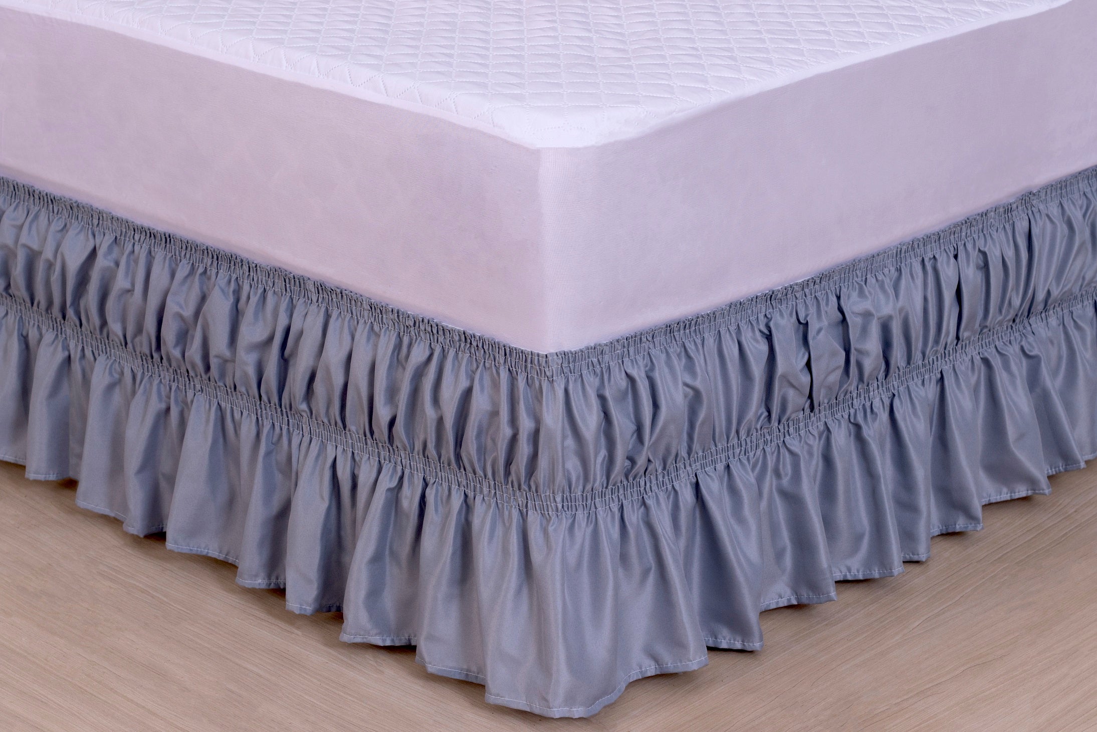 Saia Para Cama Box Colchobox Elasticada Solteiro Cinza